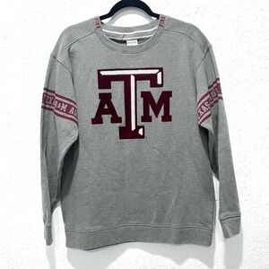 PINK Victoria's AMT Secret Gray and Red Crewneck Sweater Medium